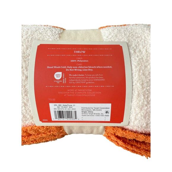 Opalhouse Red Pink Striped Yarn Dyed Cozy Feathery Kit Throw Blanket 50 x 60 in - Picture 4 of 4